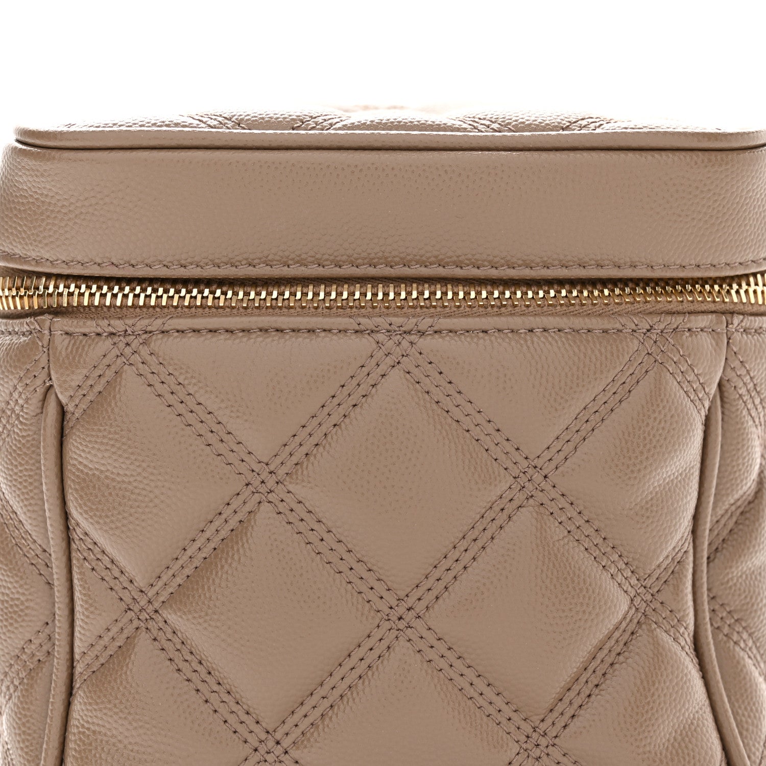 Saint Laurent Grain de Poudre Quilted 80's Vanity Bag Dark Beige 8 of 10