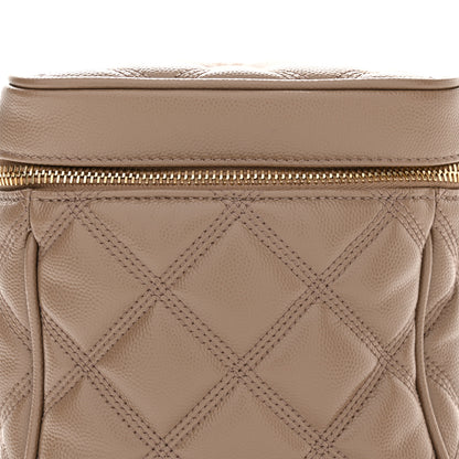 Saint Laurent Grain de Poudre Quilted 80's Vanity Bag Dark Beige 8 of 10