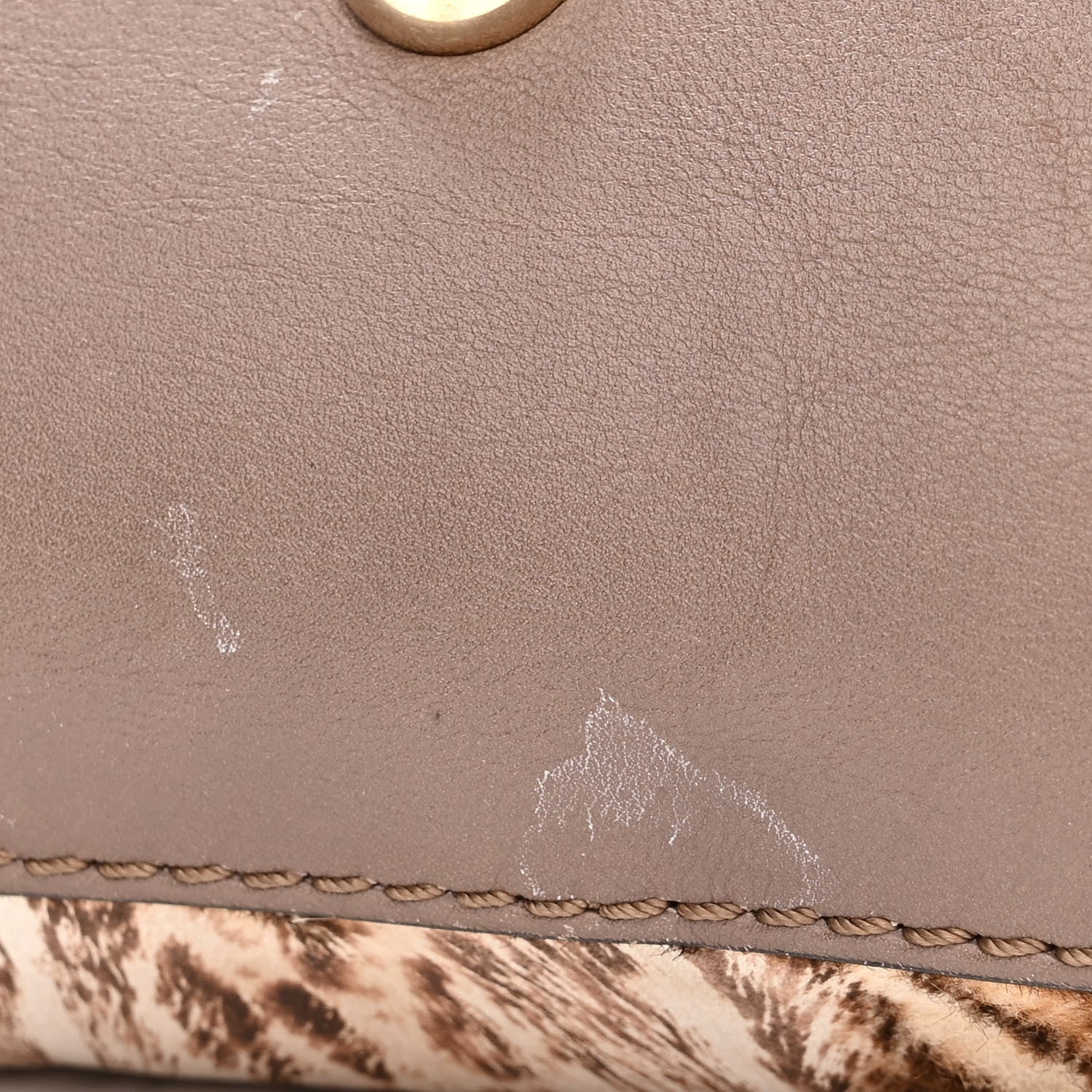Valentino Garavani Calf Hair Cavallino Animal Rockstud Dome Satchel Leopard 18 of 19