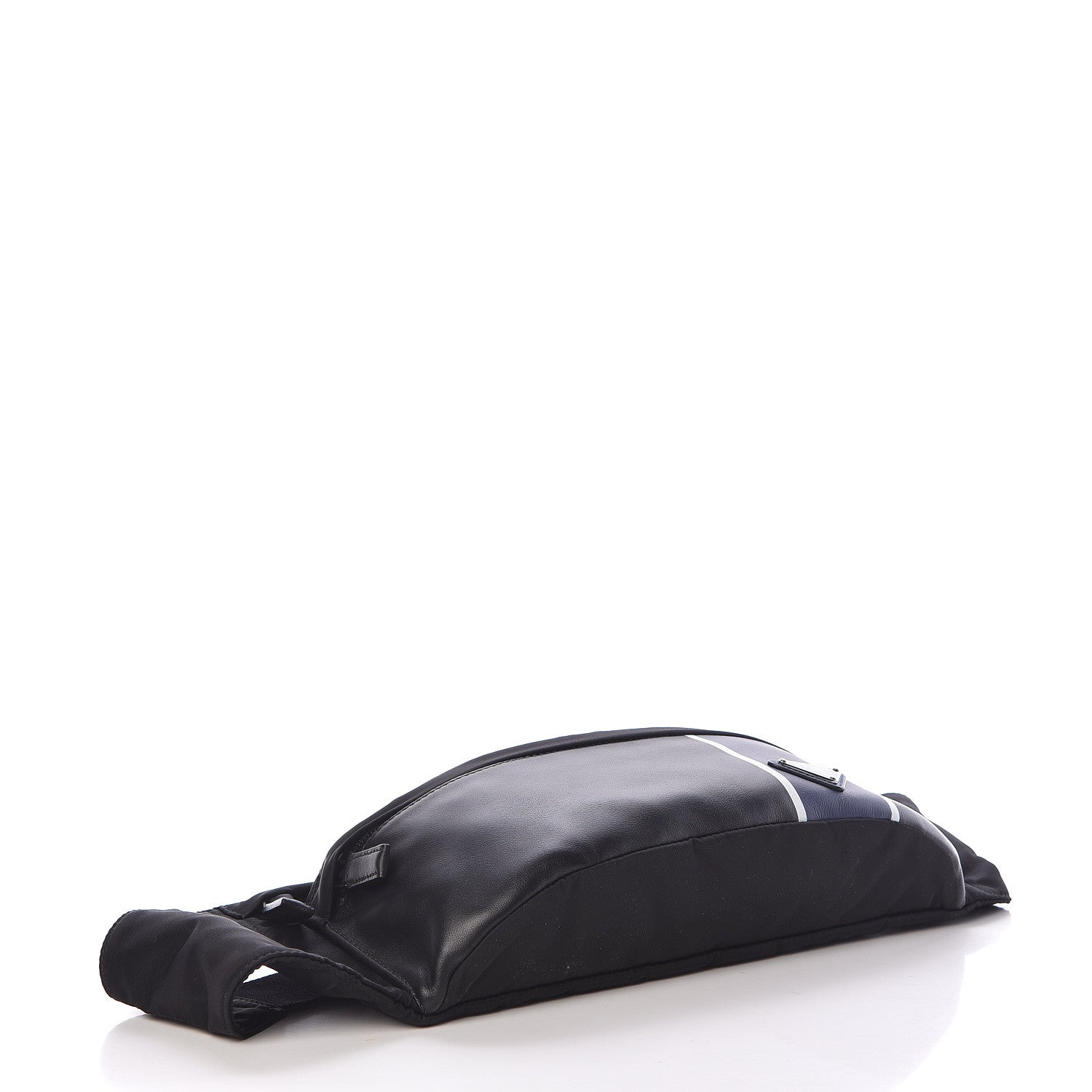 Prada Tessuto Nylon Vitello Belt Bag Black Bleuette 4 of 10