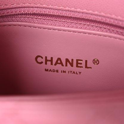 Chanel Caviar Quilted Mini Coco Chain Handle Flap Pink 6 of 11