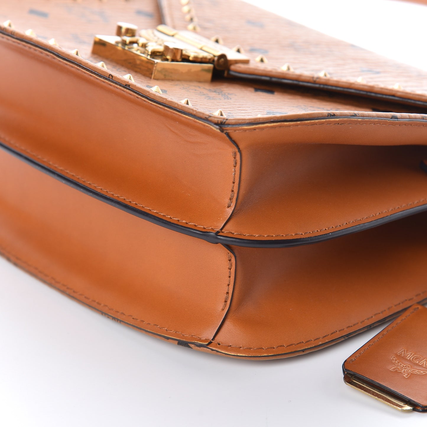 Visetos Studded Small Patricia Crossbody Bag Cognac