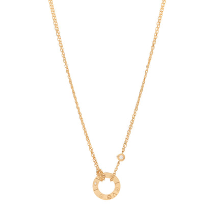 Cartier 18K Yellow Gold 2 Diamond LOVE Necklace 1 of 5