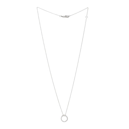 Roberto Coin 18K White Gold Diamond Extra Small Circle Pendant Necklace 3 of 5