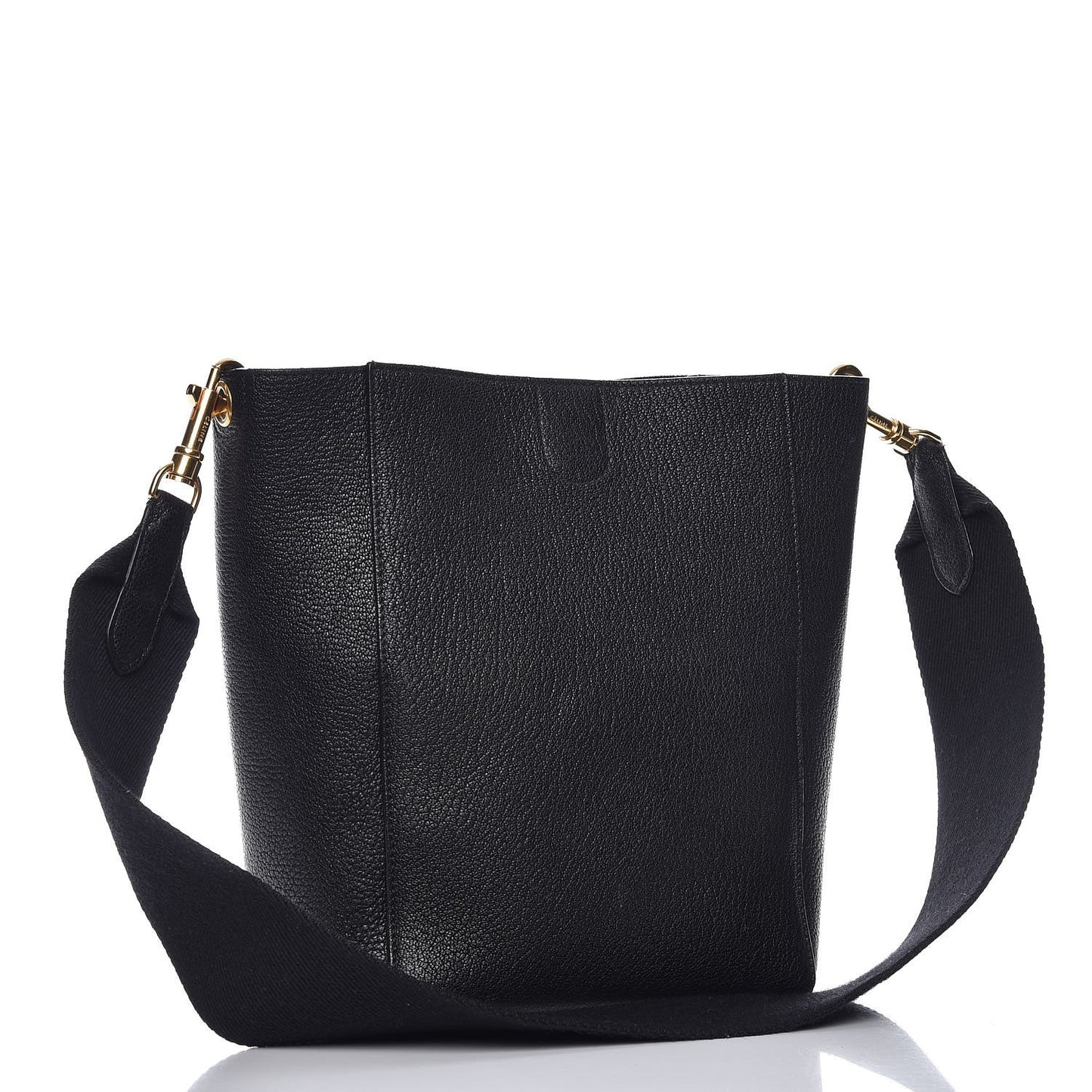 Soft Grained Calfskin Small Sangle Bucket Bag Black