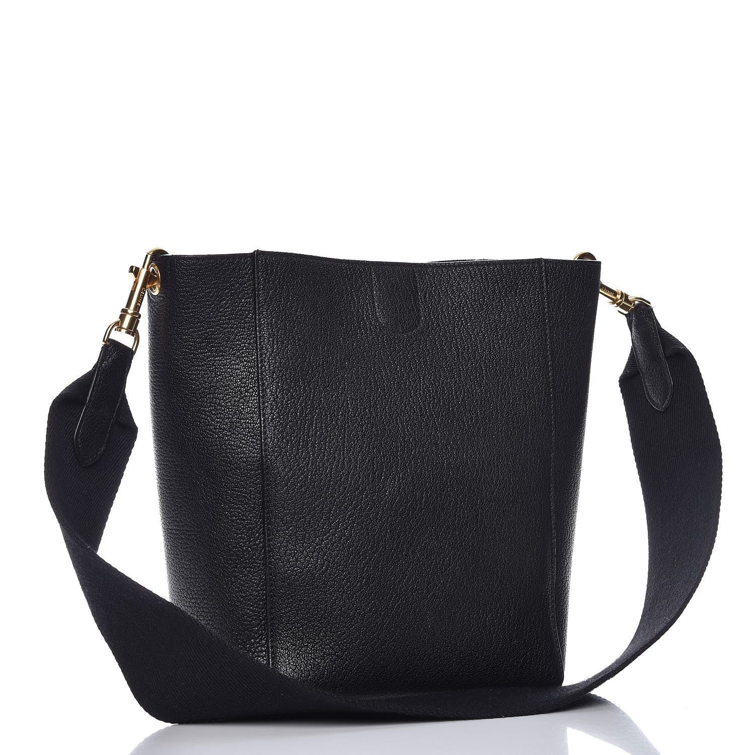 Celine Soft Grained Calfskin Small Sangle Bucket Bag Black 3 of 8