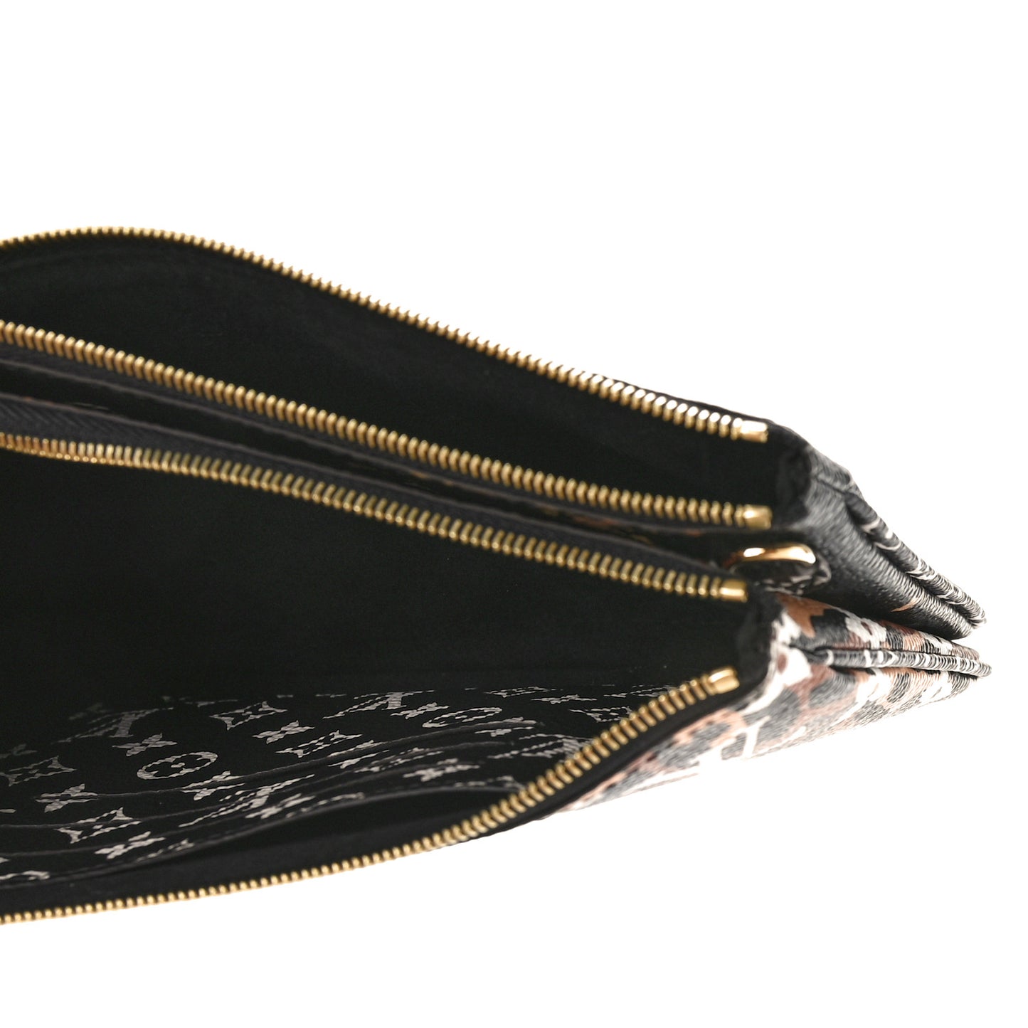 Monogram Giant Jungle Pochette Double Zip Black