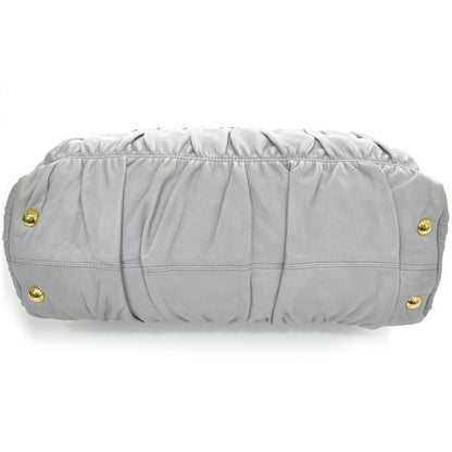 Prada Nappa Dressy Gaufre Framed Tote Nuvola 3 of 10