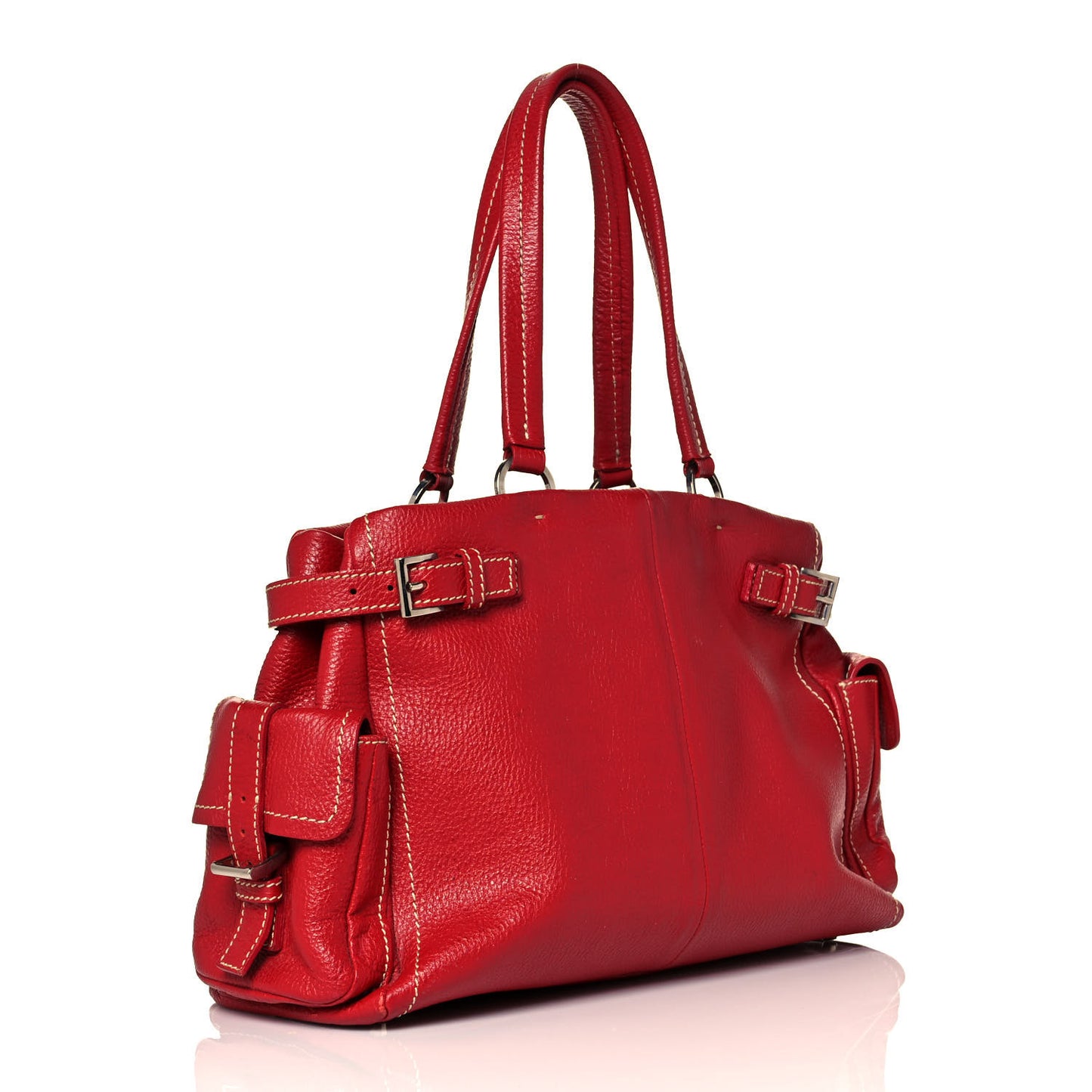 Vitello Daino Shoulder Bag Rosso