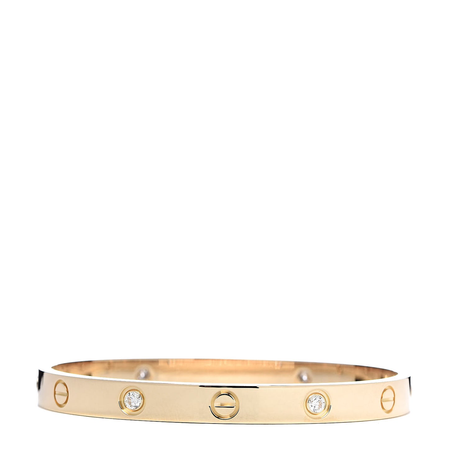 18K Yellow Gold 4 Diamond LOVE Bracelet 17