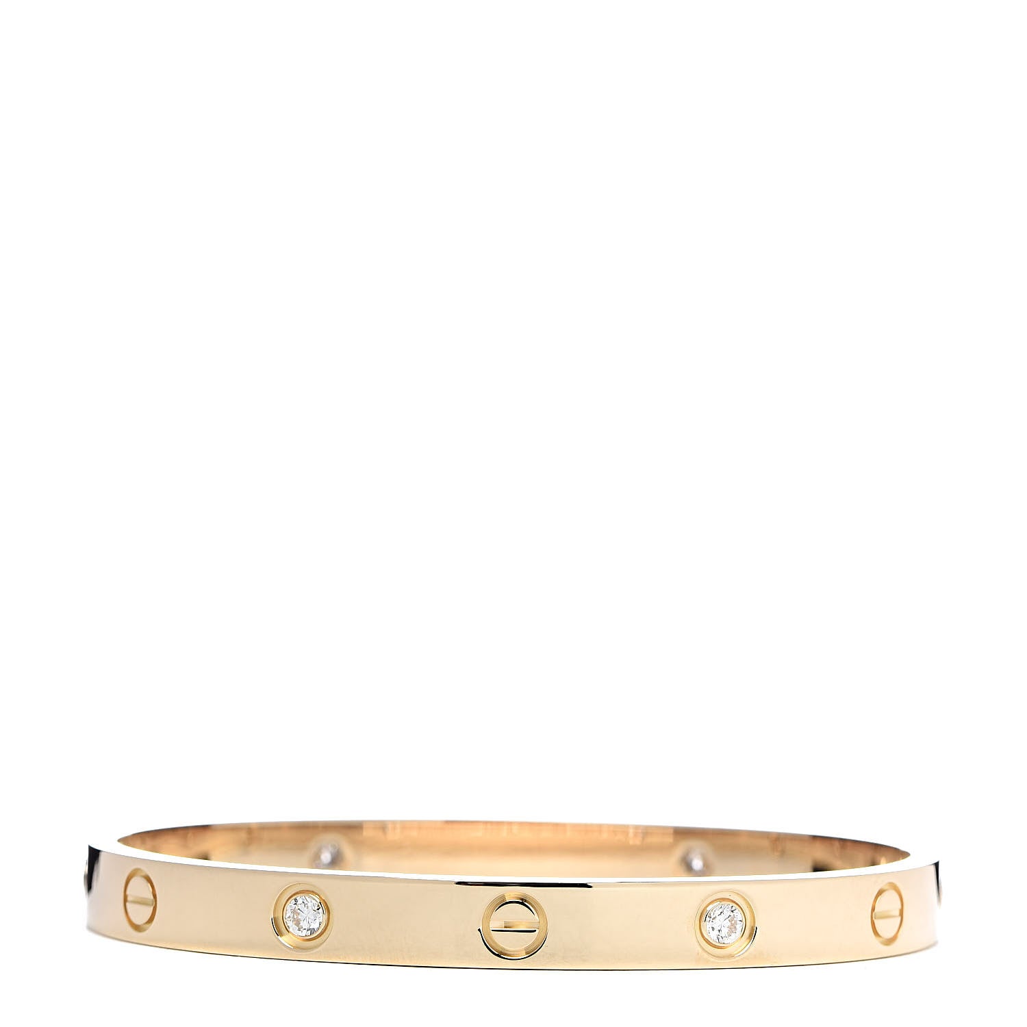 Cartier 18K Yellow Gold 4 Diamond LOVE Bracelet 17 3 of 6