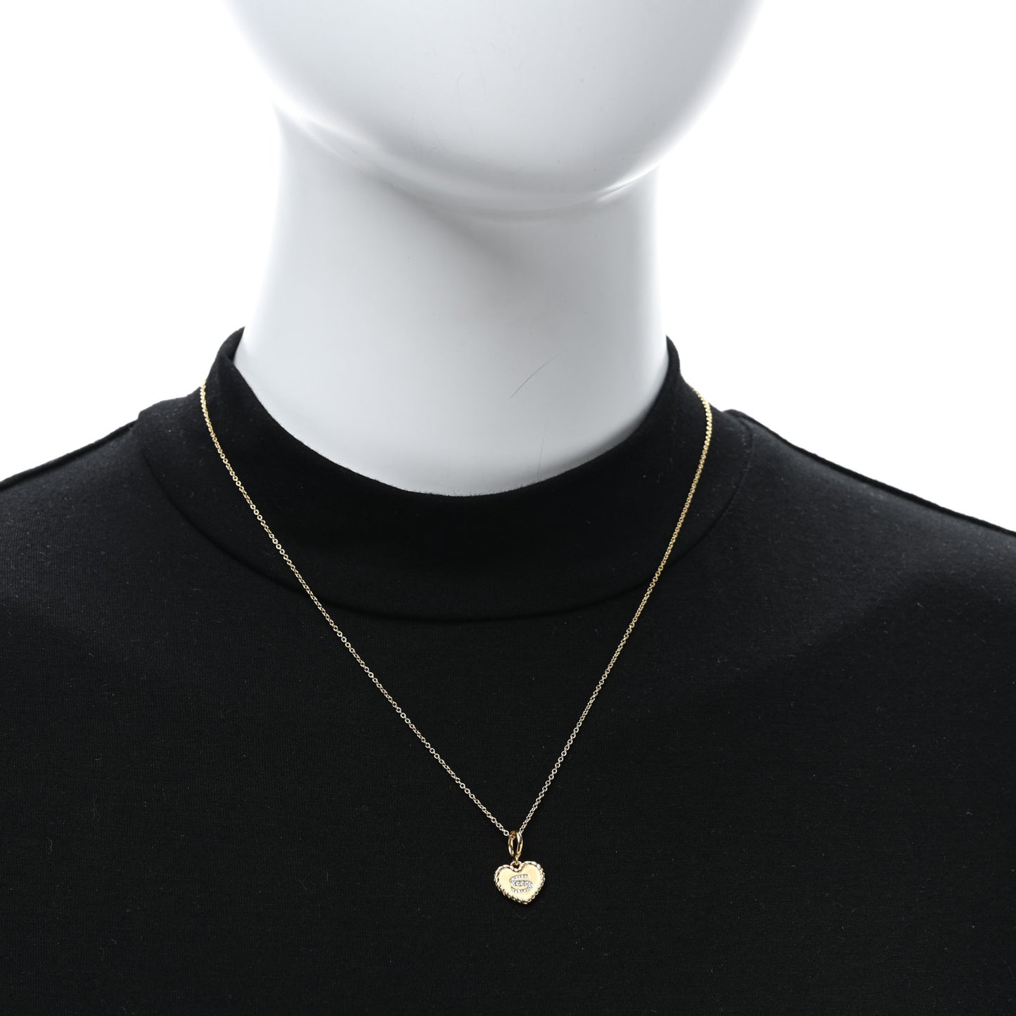 18K Yellow Gold Diamond Heart Initial S Charm Necklace