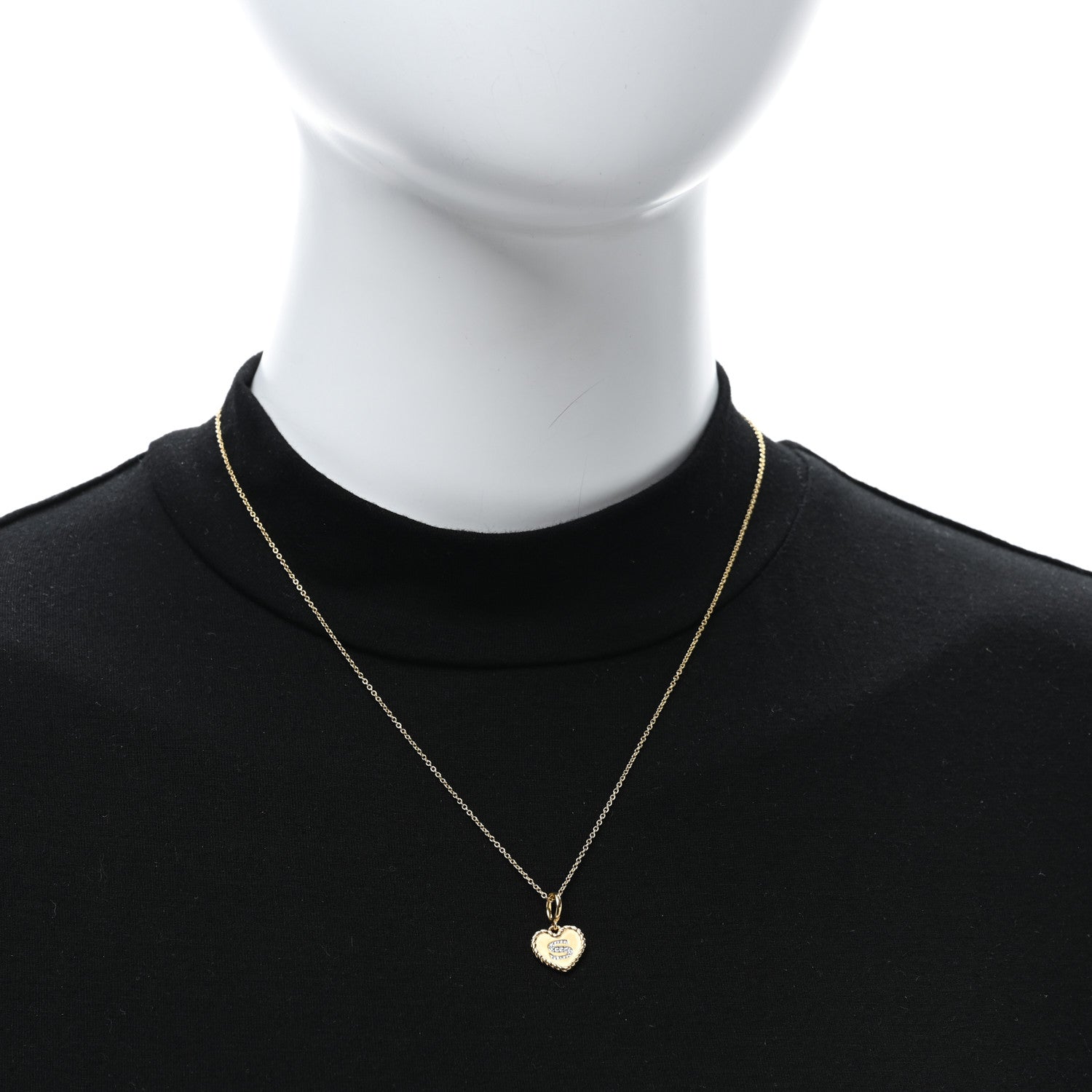 David Yurman 18K Yellow Gold Diamond Heart Initial S Charm Necklace 5 of 5