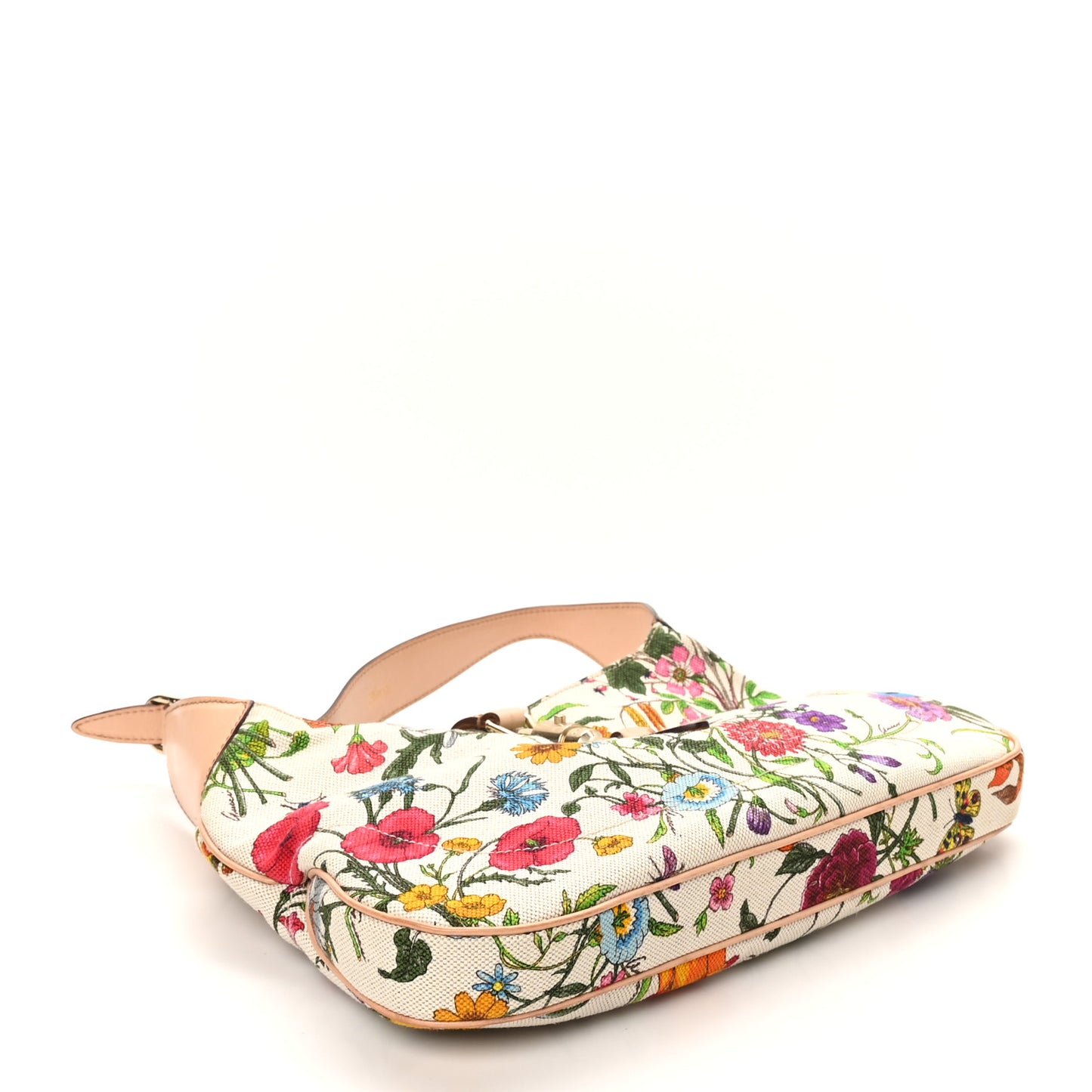 Canvas Floral Flora Small Jackie O Hobo White