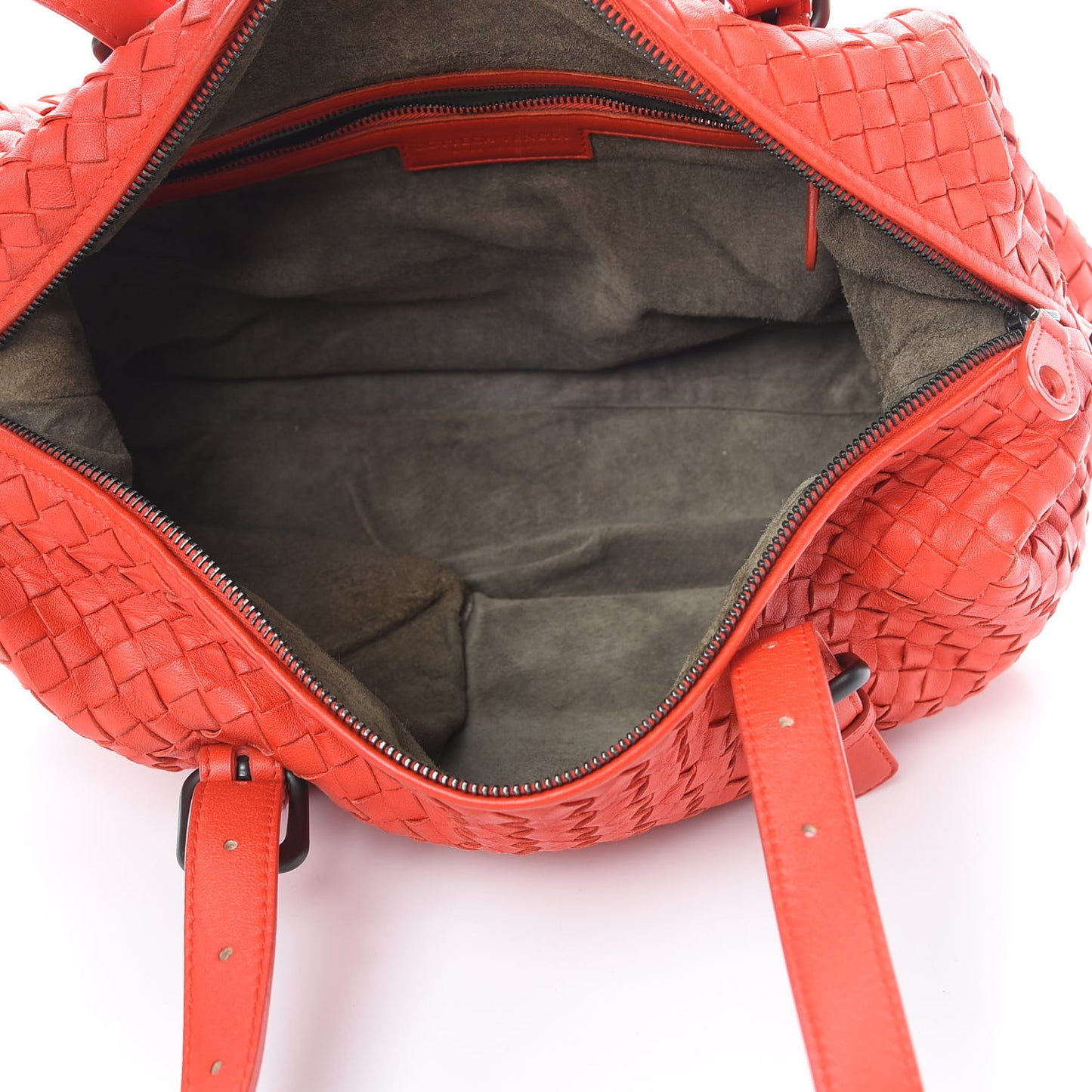 Nappa Intrecciato Montaigne Rings Satchel Red