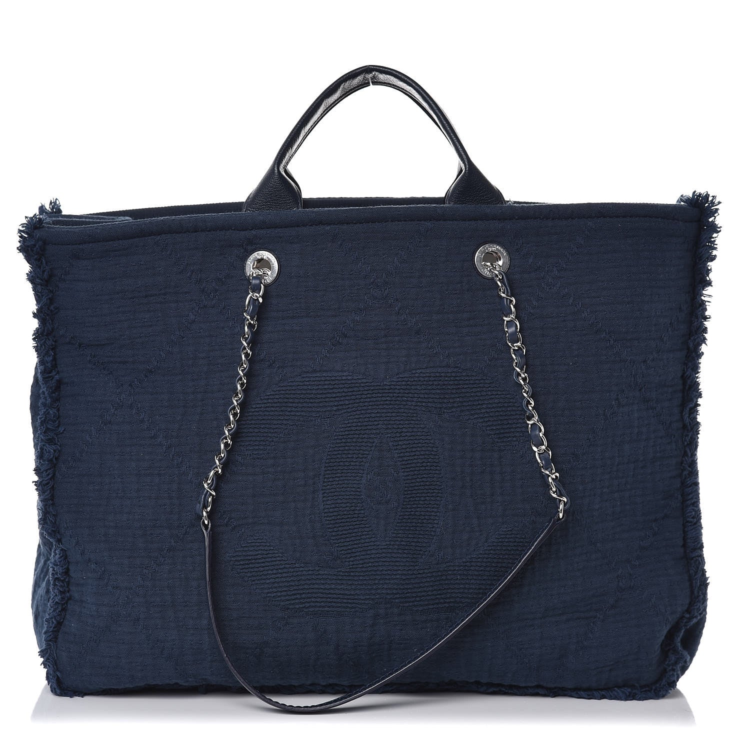 Chanel Canvas Extra Large Double Face Shopping Tote Navy 1 of 8