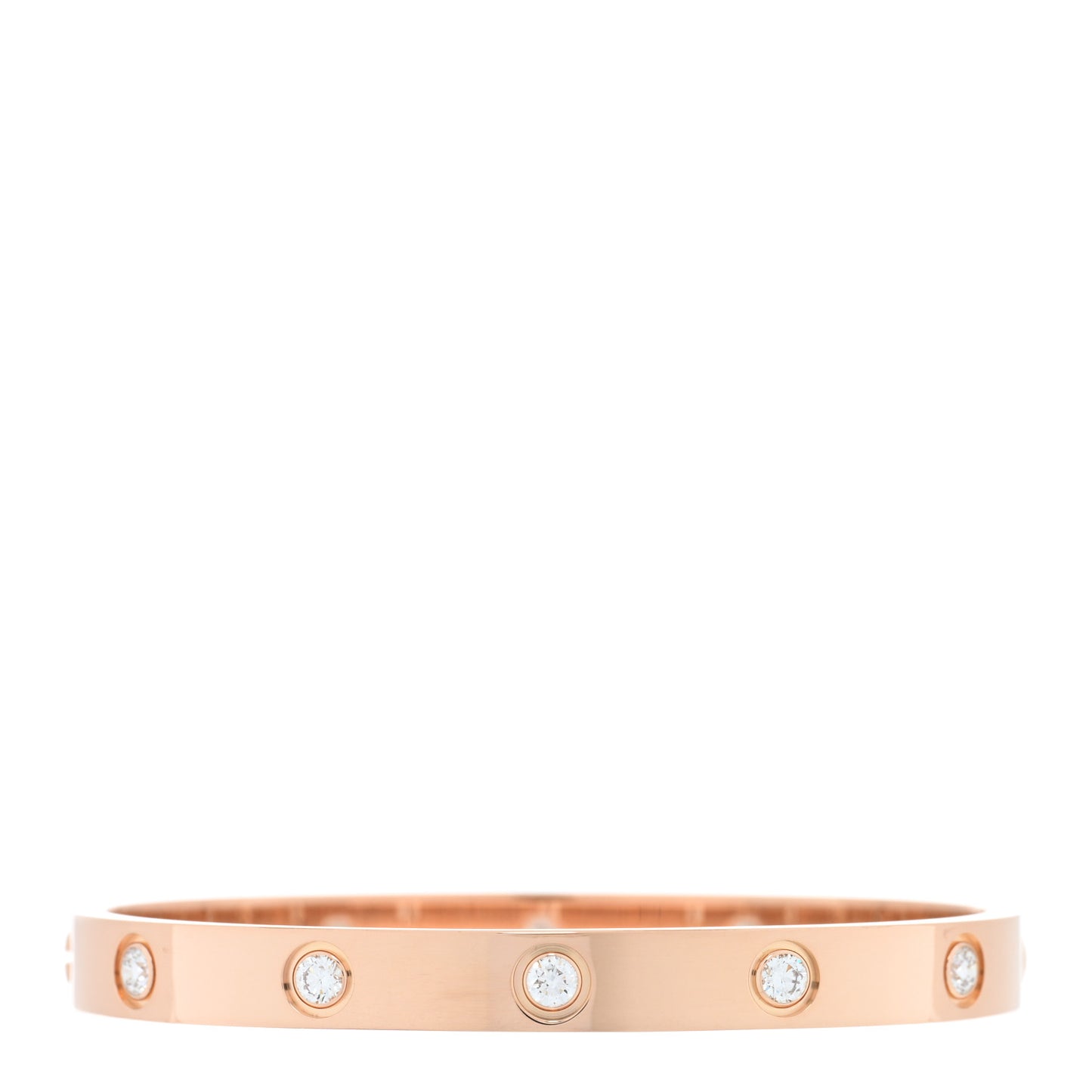 18K Pink Gold 10 Diamond LOVE Bracelet 16