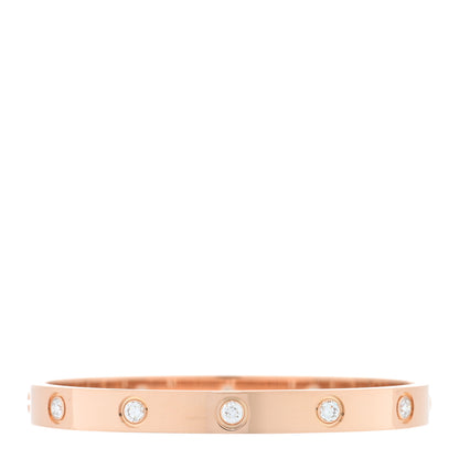 Cartier 18K Pink Gold 10 Diamond LOVE Bracelet 16 2 of 7