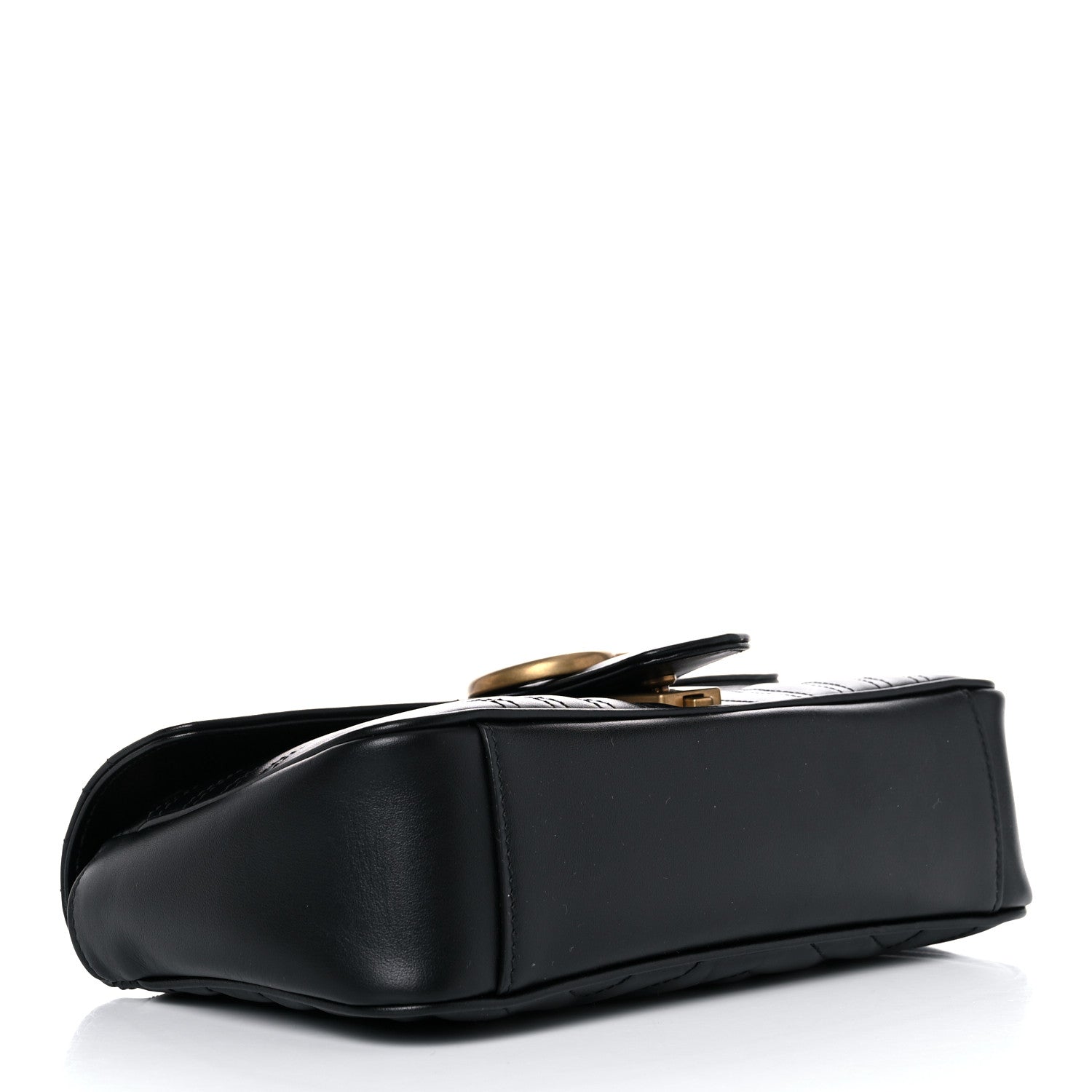 Gucci Calfskin Matelasse Small GG Marmont Shoulder Bag Black 4 of 10