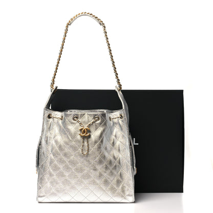 Chanel Metallic Caviar Quilted Medium Chanel 25 Handbag Silver 12 of 12