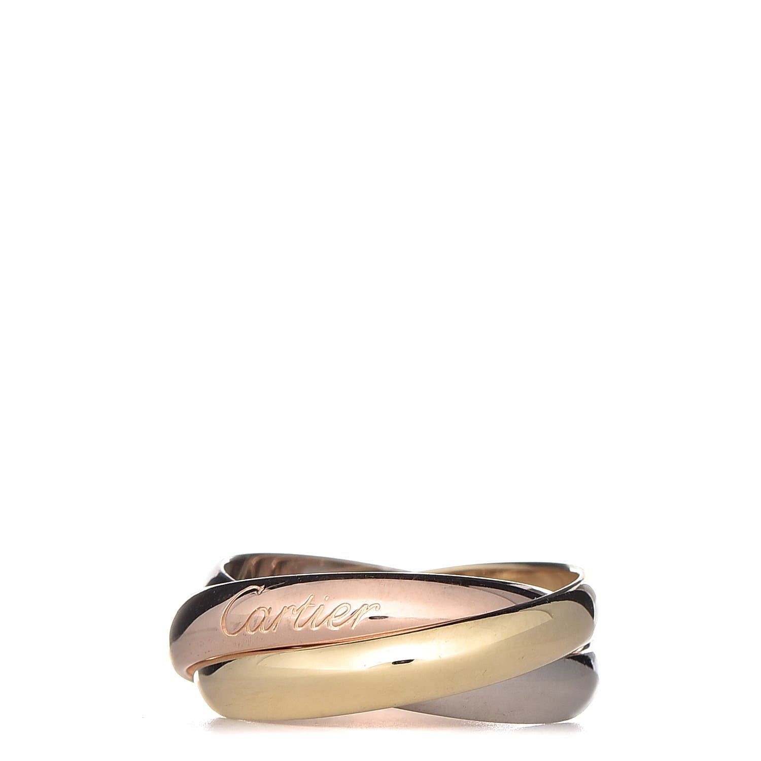 Cartier 18K Pink Yellow White Gold Classic Trinity Ring 51 5.75 1 of 5