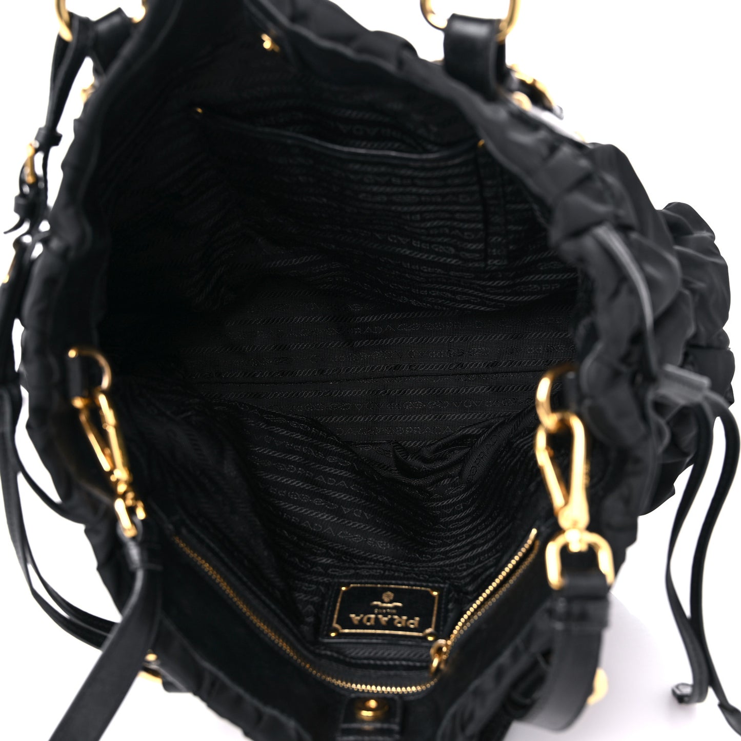 Tessuto Nylon Gaufre Tote Black