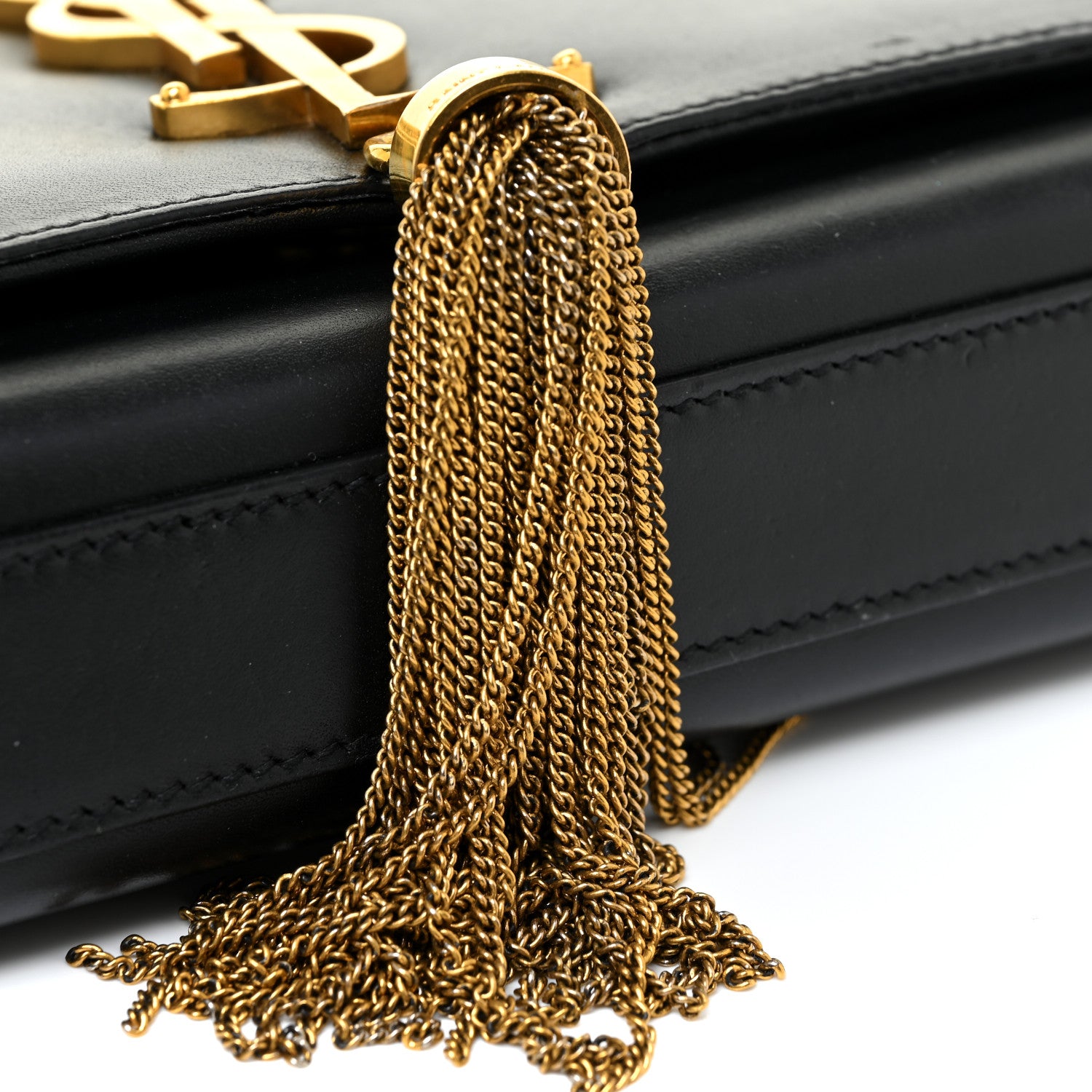 Saint Laurent Calfskin Small Classic Monogram Kate Tassel Satchel Black 15 of 17