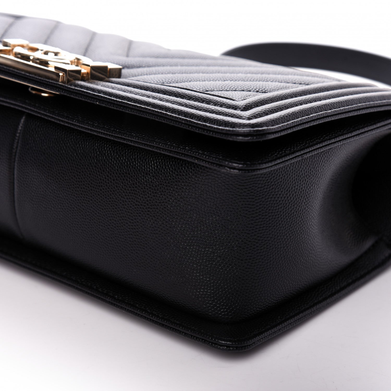 Chanel Caviar Chevron Quilted Medium Boy Flap Black 9 of 9