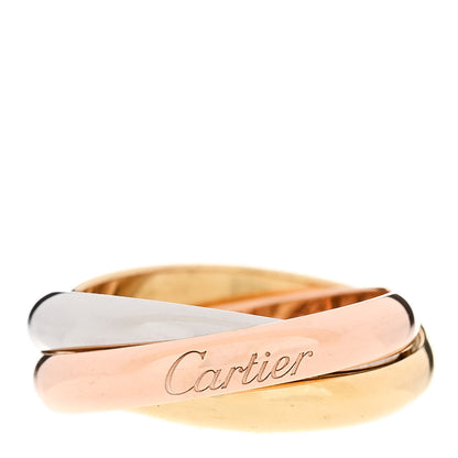 Cartier 18K Pink Yellow White Gold Classic Trinity Ring 58 8.25 1 of 4