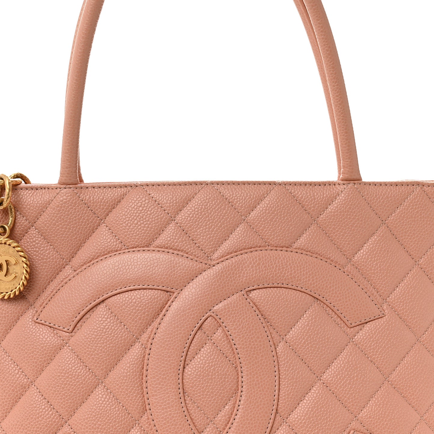Caviar Quilted Medallion Tote Light Pink