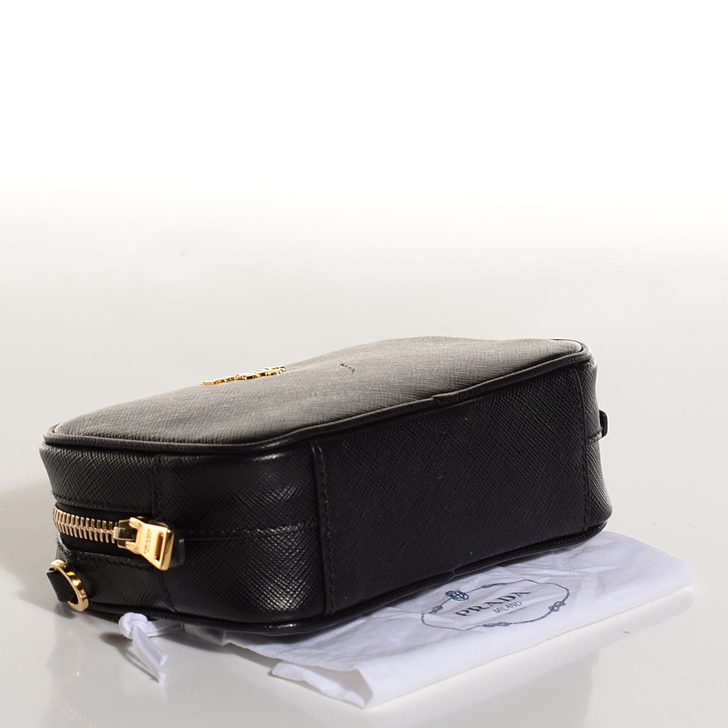 Prada Saffiano Mini Camera Crossbody Bag Nero Black 3 of 12