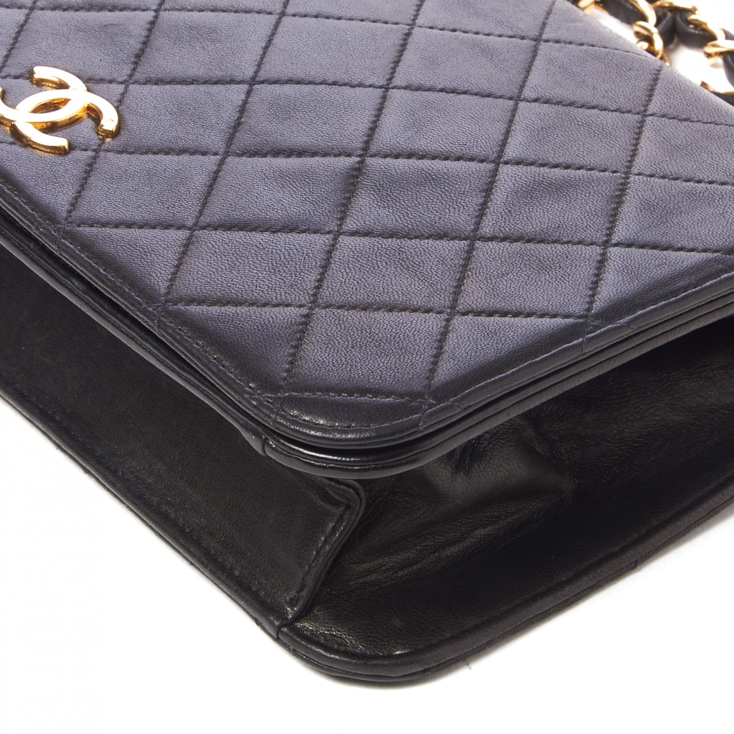 Lambskin Quilted Small Single Flap Black