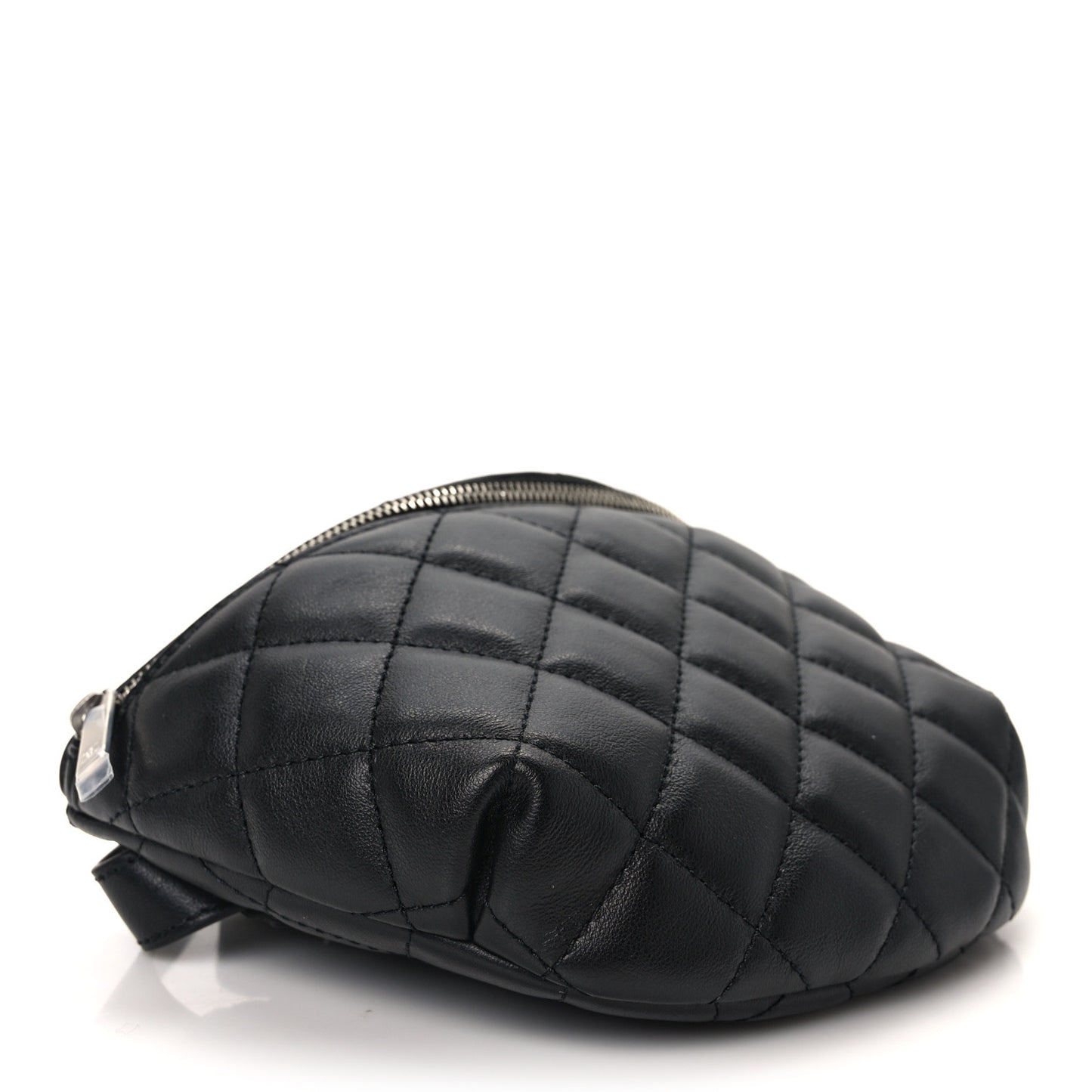 Calfskin Quilted Waist Belt Bag Black