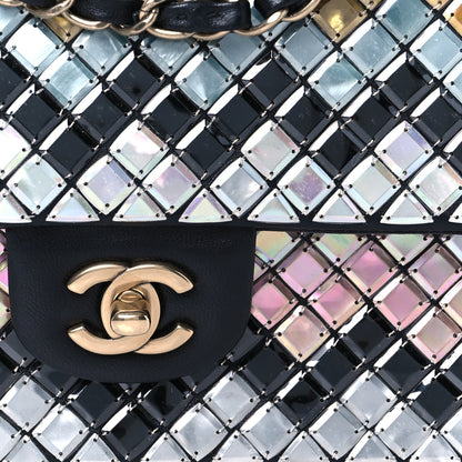 Chanel Lambskin Mosaic Medium Flap Black Gold Light Blue 9 of 11