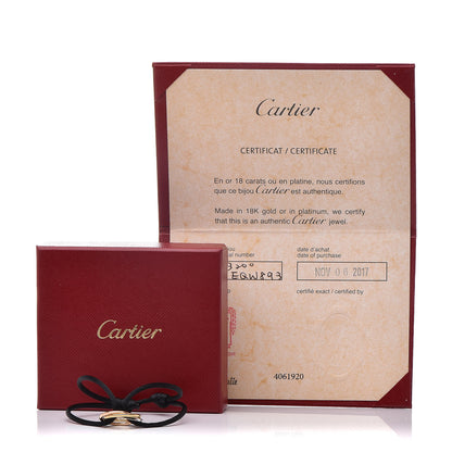 Cartier 18K White Yellow Pink Gold Diamond Trinity Cord Bracelet Black 5 of 5