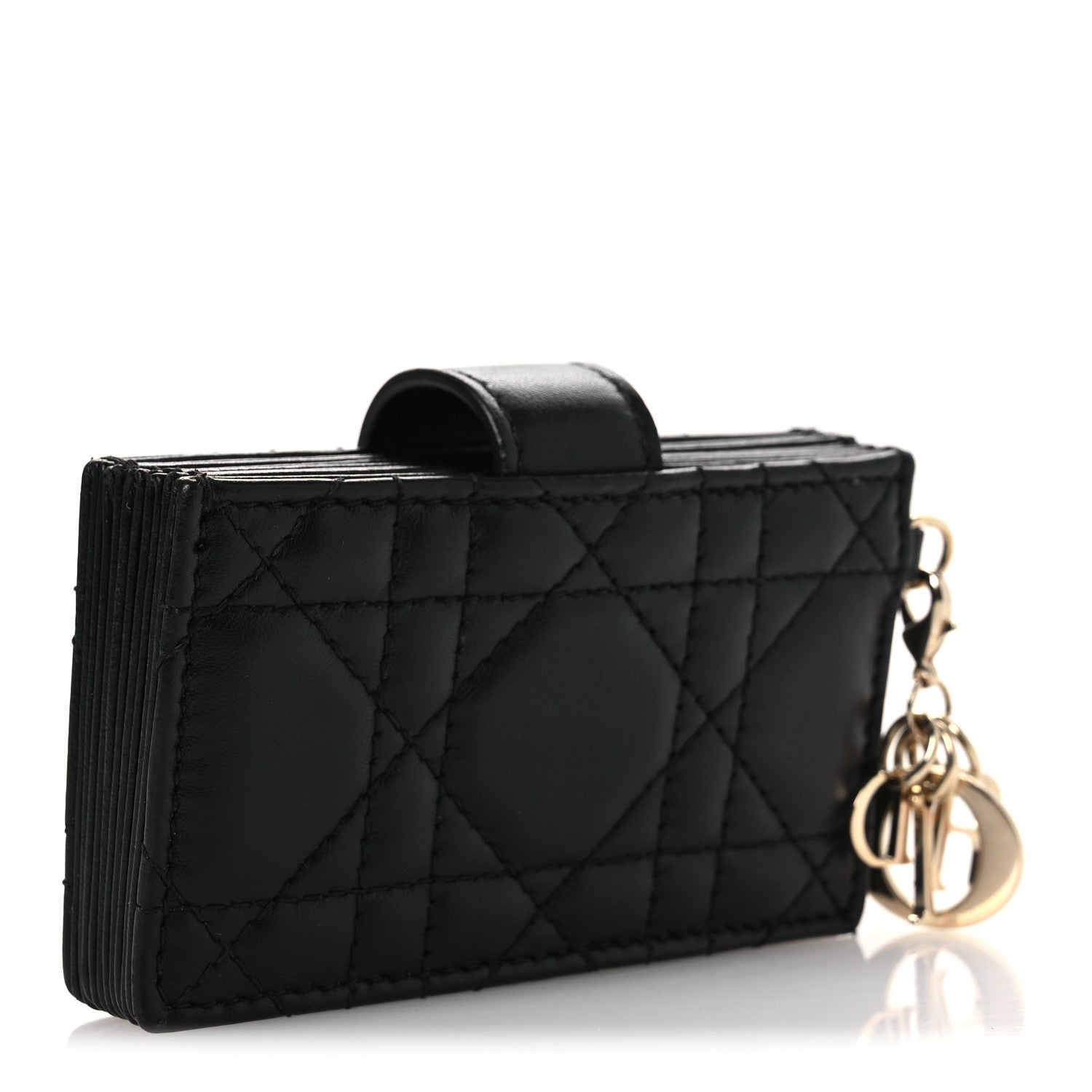 Christian Dior Lambskin Cannage Lady Dior Jasmine 5-Gusset Card Holder Black 3 of 8