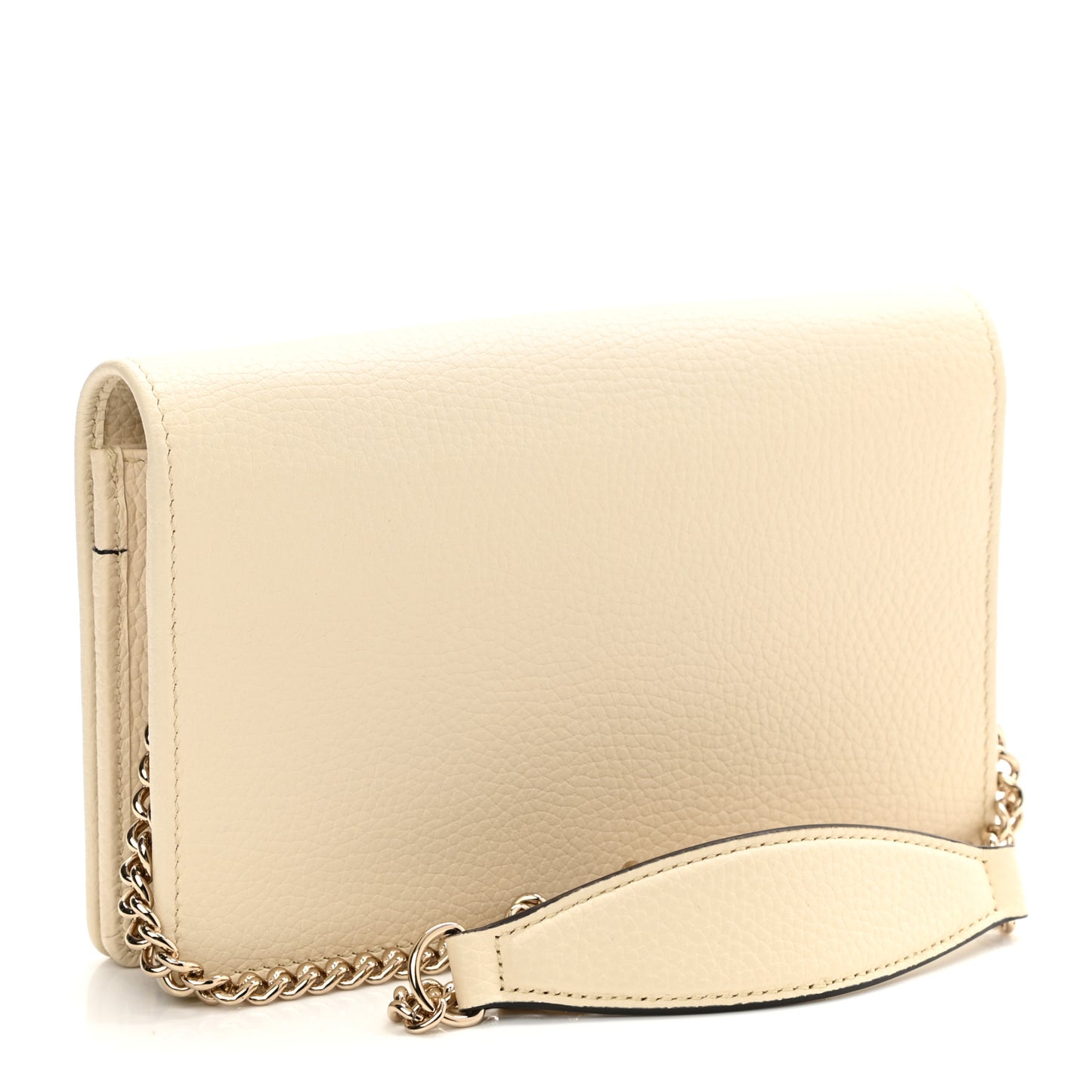 Pebbled Calfskin Soho Wallet on Chain Ivoire