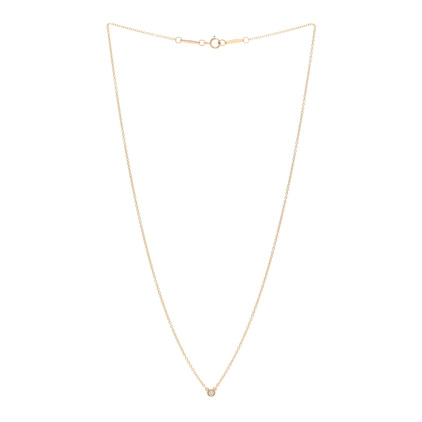 18K Rose Gold Diamond .03ct Elsa Peretti Diamonds by the Yard Pendant Necklace