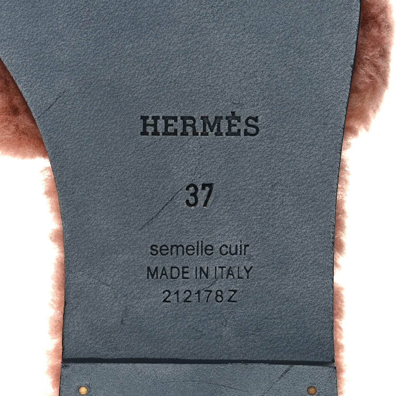 Hermes Woolskin Oran Sandals 37 Rose Aube 6 of 8