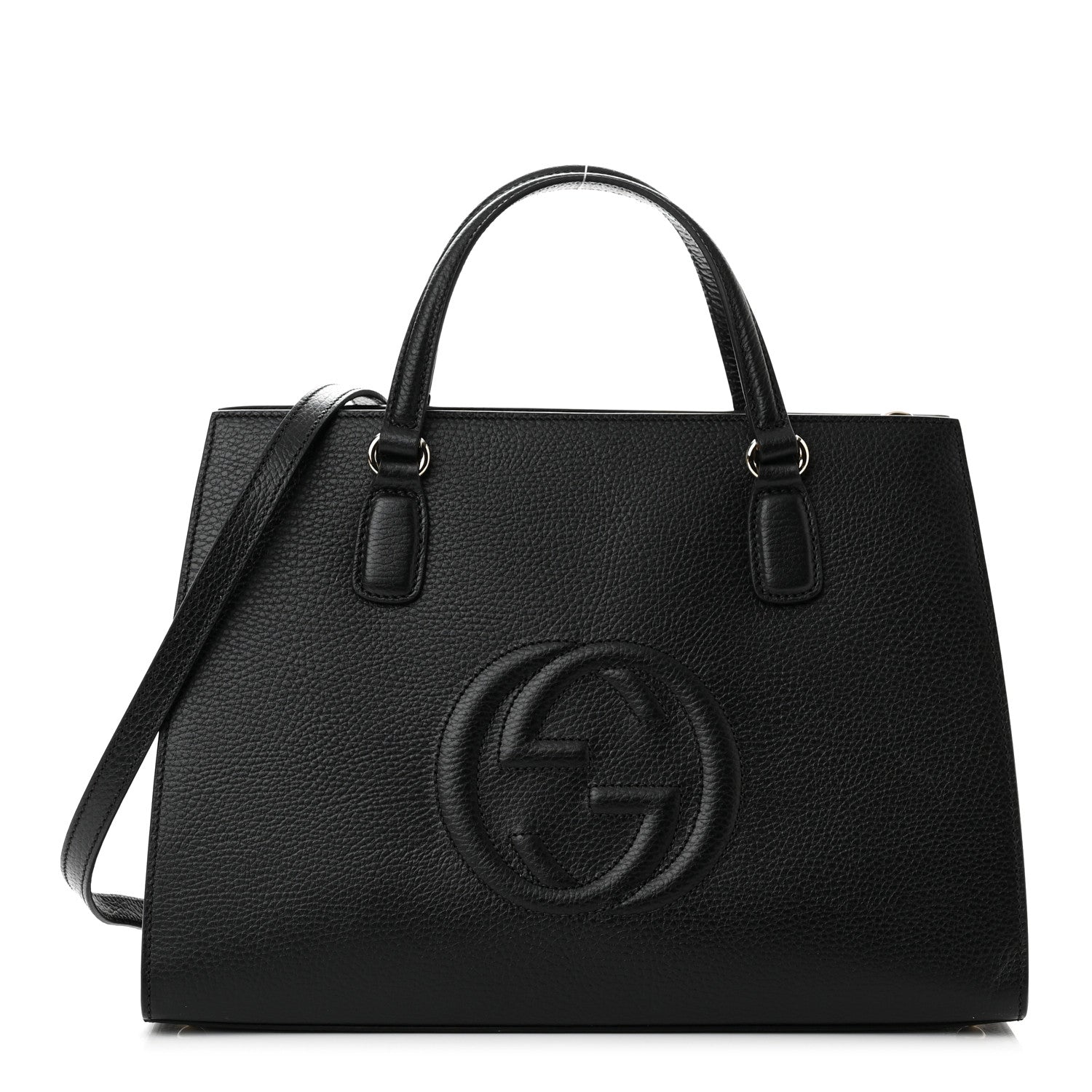 Gucci Dollar Calfskin Large Soho Top Handle Satchel Black 1 of 8