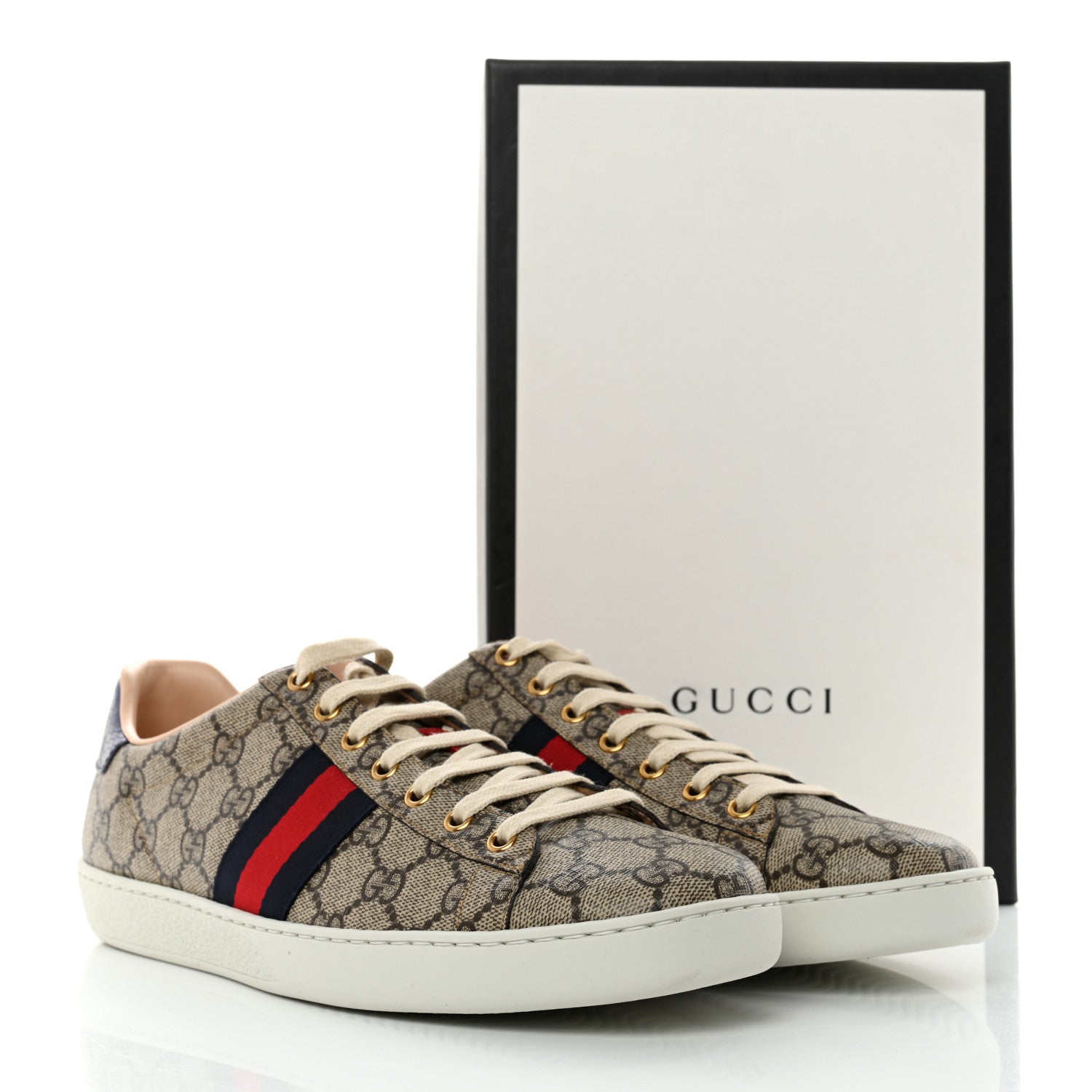 Gucci GG Supreme Monogram Womens Ace Low-Top Sneaker 41.5 Beige 9 of 9