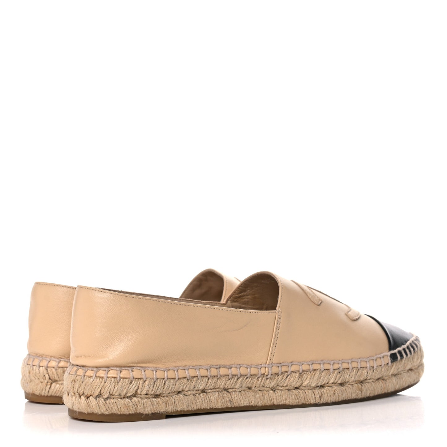 Lambskin CC Espadrilles 39 Beige Black