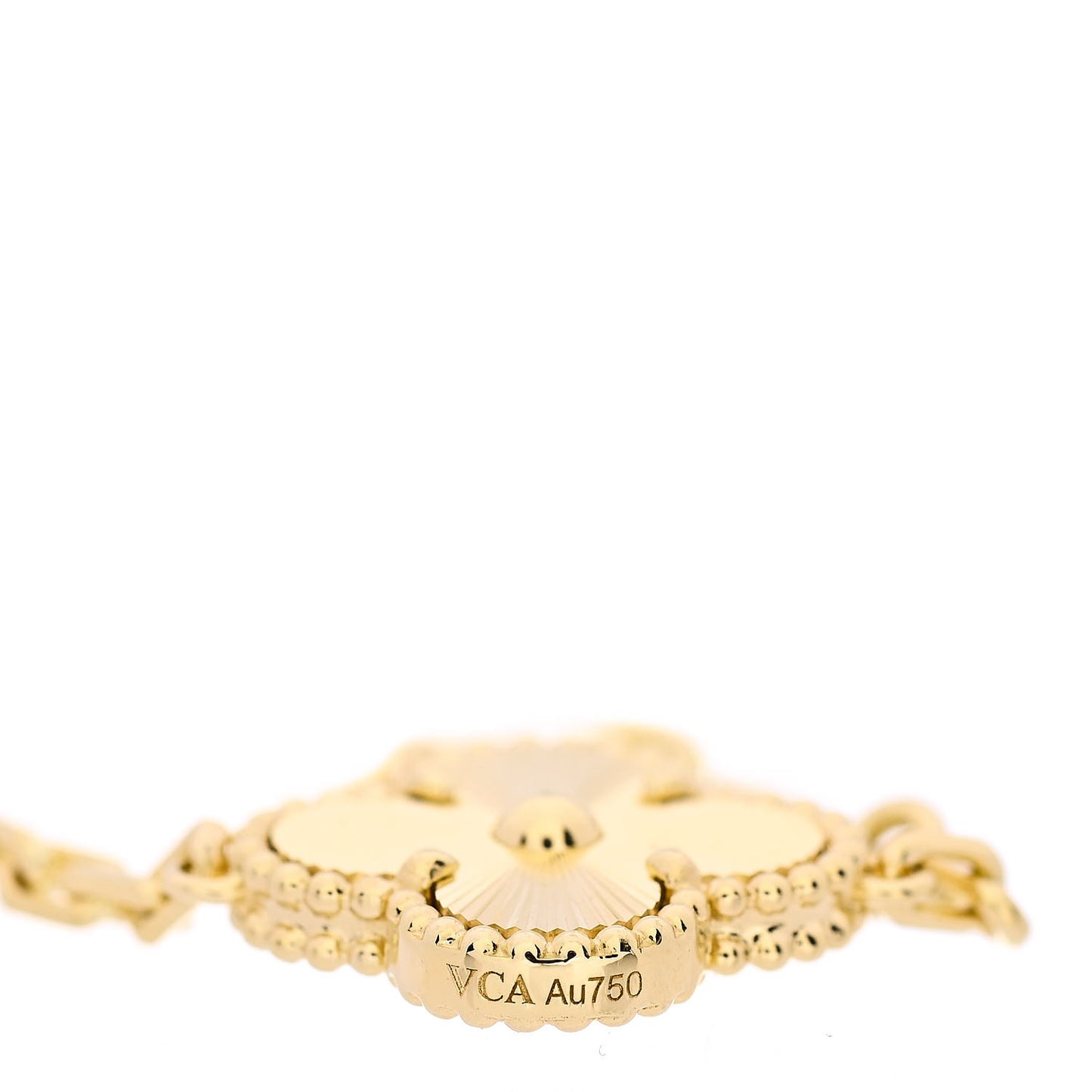 18K Yellow Gold 10 Motifs Guilloche Vintage Alhambra Necklace