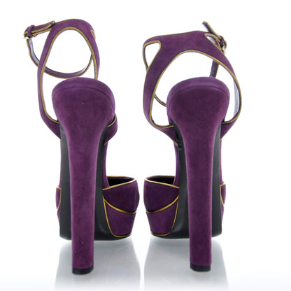 Gucci Suede Huston Platform Sandals 11 Grape 3 of 8