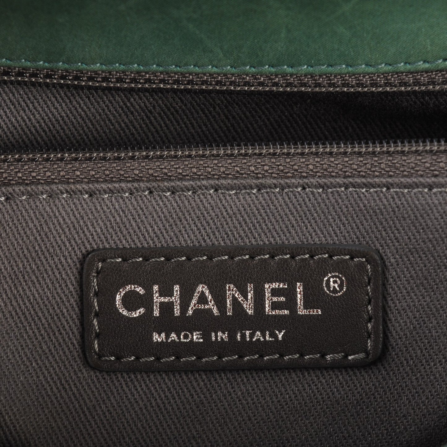 Iridescent Calfskin Glint Flap Green