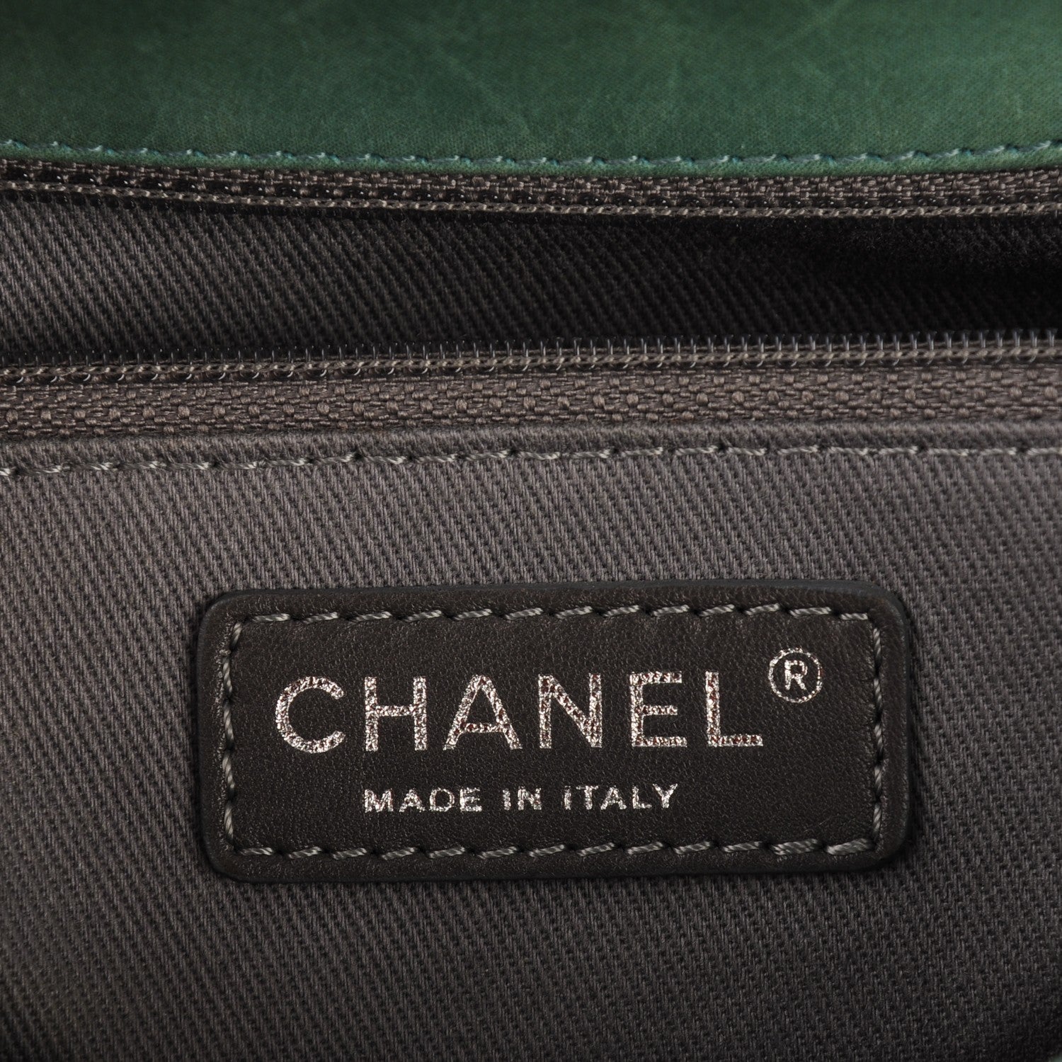 Chanel Iridescent Calfskin Glint Flap Green 7 of 8