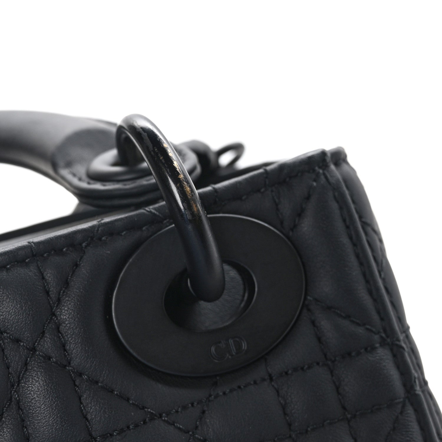 Christian Dior CHRISTIAN DIOR Ultra Matte Calfskin Cannage Mini Lady Dior Black 9 of 10