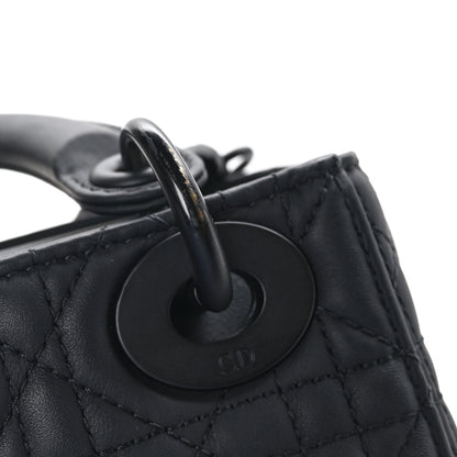 Christian Dior CHRISTIAN DIOR Ultra Matte Calfskin Cannage Mini Lady Dior Black 9 of 10