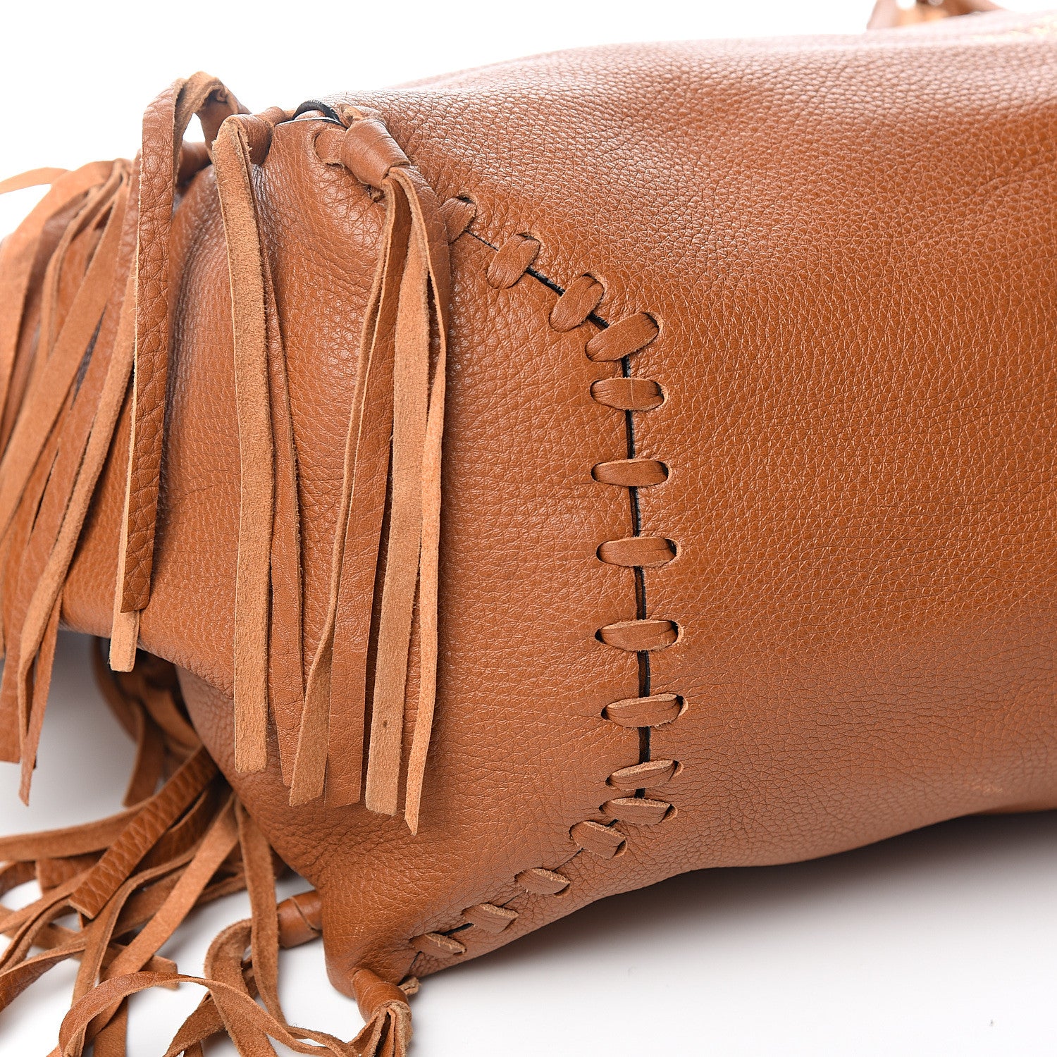 Valentino Garavani Grained Calfskin C-Rockee Fringe Tote Light Cuir 11 of 13