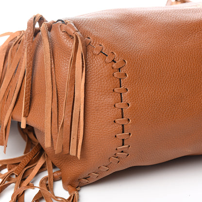 Valentino Garavani Grained Calfskin C-Rockee Fringe Tote Light Cuir 11 of 13